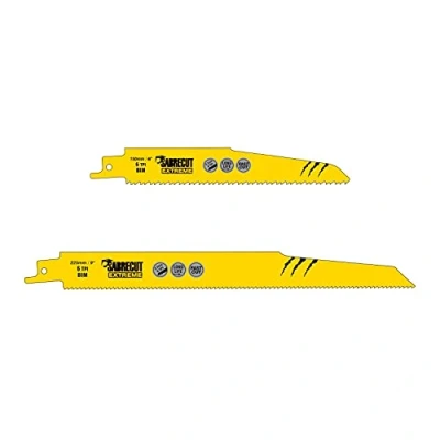 Image of 2 x SabreCut SCRSK2DF 150mm 225mm 6 TPI S610DF S1110DF Fast Wood and Metal Cutting Reciprocating Sabre Saw Blades Compatible with Bosch Dewalt Makita Many Others