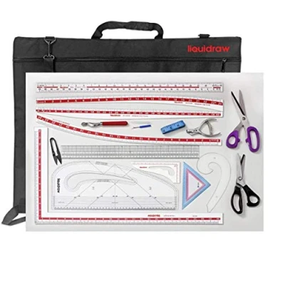 Image of Liquidraw Pattern Maker Fashion Design Making Ruler Kit of 16 with Bag