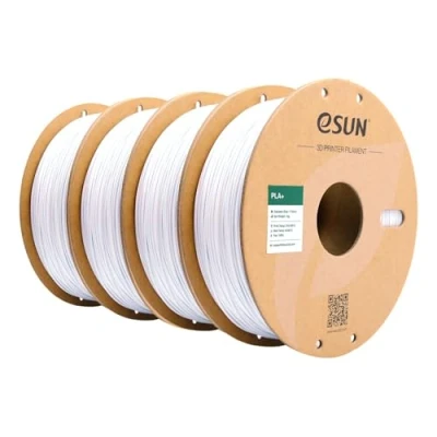 Image of eSUN PLA+ Filament 1.75mm, Enhanced Toughness 3D Printer PLA Plus, Dimensional Accuracy +/ 0.03mm, 1KG per Spool, 4 Spools Printing Filament, Bone White