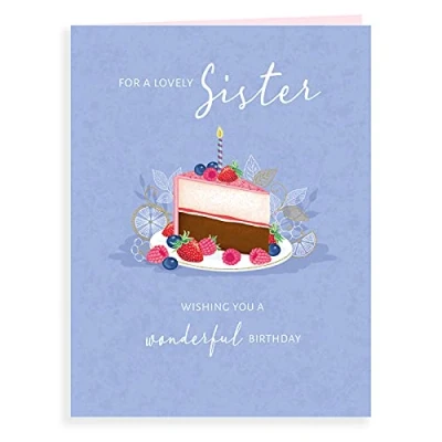 Image of Piccadilly Greetings Luxury Beautiful Contemporary Birthday Card Lovely Sister 8 x 6 inches Koko Designs, K70056,greenredbluewhite