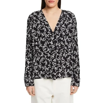 Image of Esprit V NECK Blouse, Women&#039;s, Size: 6, Black