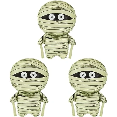 Image of 3Pcs Halloween Mummy Foil Balloons Party Decorations Large for Kids Decor