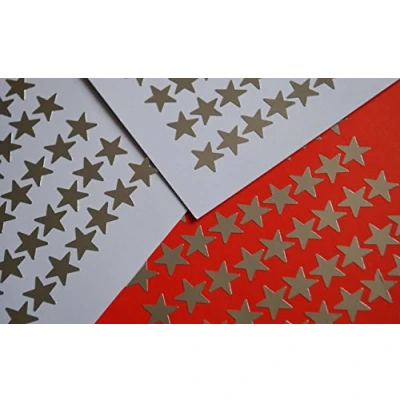 Image of 5 Sheets of Silver Metallic Reward Sticky Stars Size 13mm 45 Per Sheet