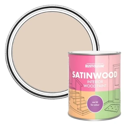 Image of Rust Oleum Pink Satinwood Interior Wood Paint Homespun 750ml