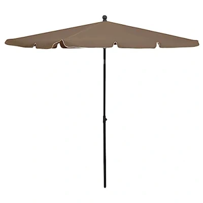 Image of vidaXL Garden Parasol with Pole Taupe Outdoor Sunshade Patio Umbrella