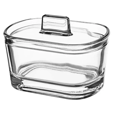 Image of KADAX Sugar Bowl, Glass Jar with Ergonomic Lid, Transparent Container Sleek Handle, Decorative Bowl for Strengthened Bottom (Oval)