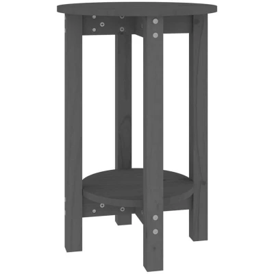 Image of vidaXL Coffee Table Grey Ø 40x60 cm Solid Wood Pine