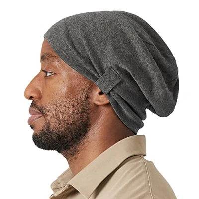 Image of CHARM Organic Cotton Slouchy Beanie Womens Soft Summer Slouch Chemo Hat Dark Grey