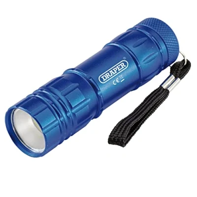 Image of Draper COB LED Aluminium Hand Torch, 3 x AAA Batteries Supplied