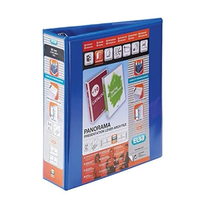 Image of Elba Panorama 65mm Presentation Lever Arch File A4 Blue (5 Pack)