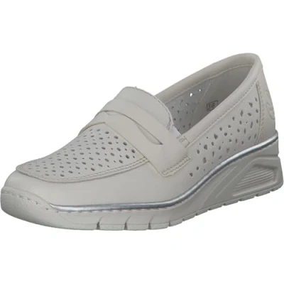 Image of Rieker Women&#039;s N3356 Loafer, Cream, 7.5 UK