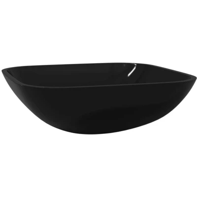Image of vidaXL Basin Glass 42x42x14 cm Black
