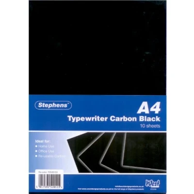 Image of Stephens Special Quality Typewriter Carbon Paper Black A4 10 Sheets For Tracing, Making A Print, Transfer Or Copy, Ideal Classroom, Home And Office