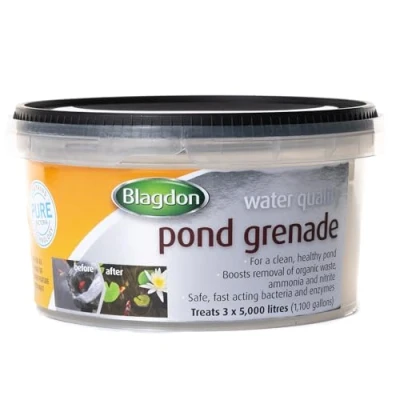Image of Blagdon Water Quality Pond Grenade, Safe, Natural, Fast Acting Beneficial Bacteria &amp; Enzymes for Clean Water, Pack of 3