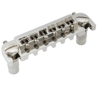 Image of Musiclily Pro 52.5mm Badass Style Adjustable Wraparound Bridge Tailpiece for Epiphone Les Paul Junior LP SG Electric Guitar, Nickel