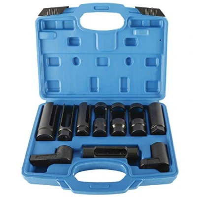 Image of FreeTec 10pcs Oxygen Sensor Socket Set, 22mm 27mm 29mm Lambda Removal Tool 1/2&quot; Drive O2 Sockets Wrench Oil Pressure Sending Unit Set