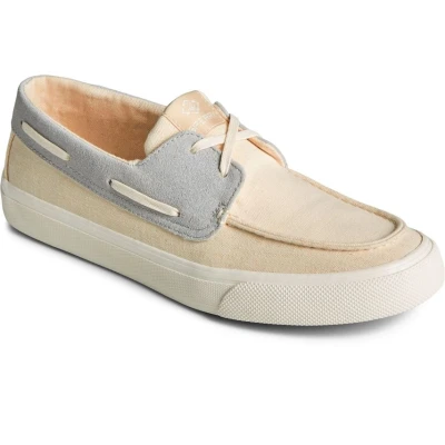 Image of Sperry SeaCycled Bahama II Sneaker Mens Classic Lace Shoes Natural Size UK 8.5