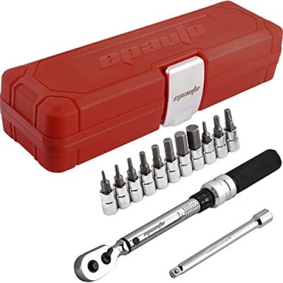 Image of EPAUTO Bike Tool 1/4 Inch Drive Click Torque Wrench Set (2 to 20 Nm), Hex/Torx Bit Socket Extension Bar Bicycle Maintenance Kit