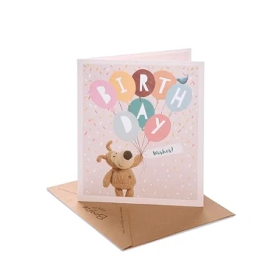 Image of UK Greetings Open Illustrated &quot;Happy Birthday&quot; Greeting Card From The Boofle Range Birthday Wishes! Embossed Finish