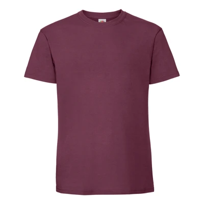 Image of Fruit of the Loom Mens Iconic Premium Ringspun Cotton T Shirt (Burgundy) Size 2XL