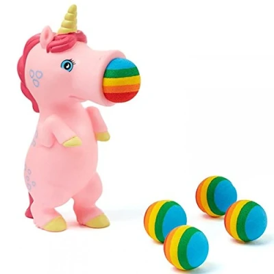 Image of Cheatwell Games Pink Unicorn Squeeze Popper Safe Foam Balls Indoor And Outdoor Fun Suitable For Ages 4+