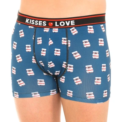 Image of Kisses&amp;Love Mens Kisses &amp; Love Boxer Blue Size Small