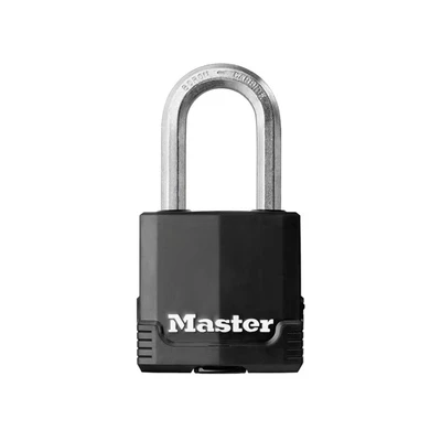 Image of MASTER LOCK Heavy Duty Padlock, Security level 9/10, Outdoor, Keyed, Stainless Steel, Weatherproof, Long Shackle