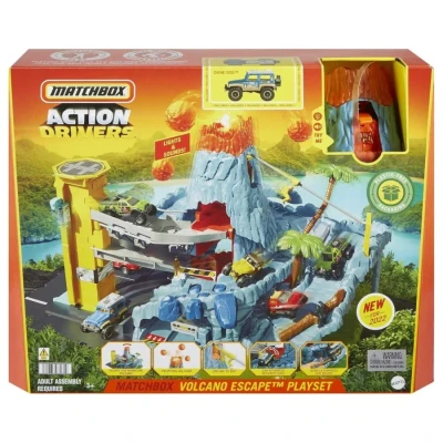 Image of Matchbox Action Drivers Volcano Escape Playset Lights Sounds