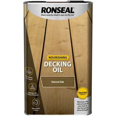 Image of Ronseal Decking Oil Natural Oak 5L