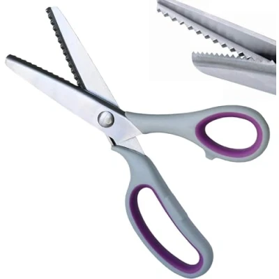 Image of Pinking Shears for Fabric Ultra Sharp Left Handed Stainless Steel Handled Professional Dressmaking Sewing Scissors Zig Zag Craft (1PCS)