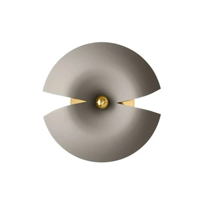 Image of AYTM Cycnus wall light, taupe, Ø 45 cm, plug, aluminium, E27