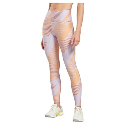 Image of Reebok Women&#039;s Workout Ready Train All Over Print Leggings, Purple Oasis, L