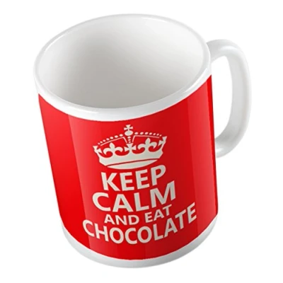 Image of Keep Calm and EAT Chocolate (RED) Mug