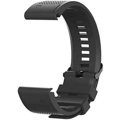 Image of Fleshy Leaf 26mm Silicone Band Compatible for Garmin Fenix 7X,Fenix 6X,Fenix 6X Pro,Fenix 5X,Fenix 5X Plus/Fenix 3/3 HR,Quick Release Strap Wristband (Black)