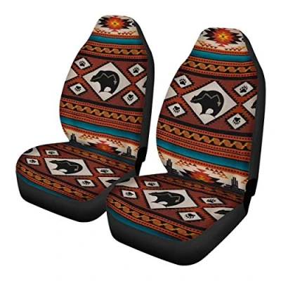 Image of SEANATIVE Tribal Navajo Aztec Fancy Abstract Geometric Ethnic Hipster Design Auto Seat Covers Vehicle Protector Car Mat Cover