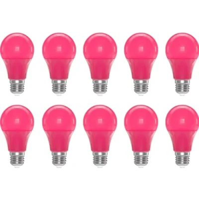 Image of ZFQ Pink E27 LED Light Bulb A60 Edison Screw Bulb,3W Coloured Lighting Bulbs Filament Lamp, Equivalent 30W Incandescent Bulb, for Home Party Bar Christmas Decoration (10 Pack)