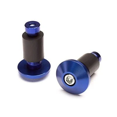 Image of Motorcycle HandleBar Bar End Weights Plugs Caps Anti Vibration CNC Billet Aluminium for 22mm 7/8 Inch Hollow Handlebars (Blue) 2 PCS