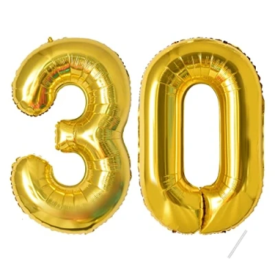 Image of Number Balloons 30,Gold 30 Balloon 40 Inch Giant Helium Foil for Boys Girls 30th Birthday Party Decor Anniversary Decorations Supplies