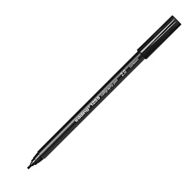 Image of edding 1255 calligraphy pen black box of 10 nib 2 mm fibre for paper, wood, terracotta, canvas hand lettering, bullet journals, thank you cards, books