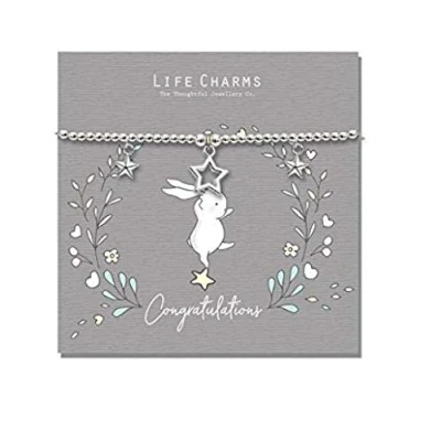 Image of Rosey Rabbit Congratulations Silver Plated Bracelet Beautiful Gift For Her Women&#039;s, Ladies, Girl&#039;s, Female Jewellery