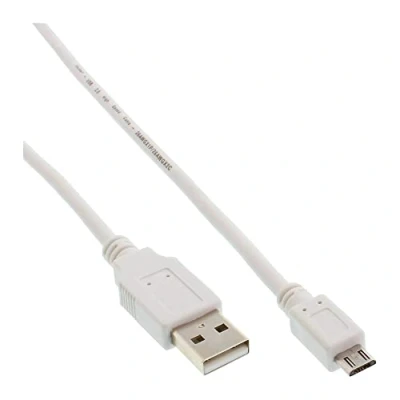 Image of InLine 31715W Micro USB 2.0 Cable, A Male to B Male, White, 1.5 m