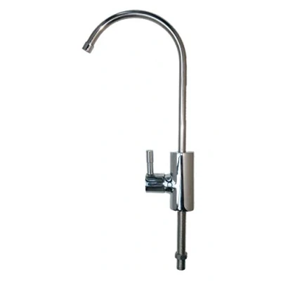 Image of Mini Swan Neck Drinking Water Filter Tap, Modern Chrome Finish, Fits All Systems &amp; RO