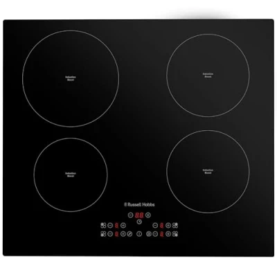 Image of Russell Hobbs Induction Hob 59cm Ceramic Cooktop 2600W with 4 Cooking Zones, Electric 9 Power Levels, Touch Control &amp; Easy Clean, Safety Cut Off, Timer LED Display, Child Lock RH60IH413B