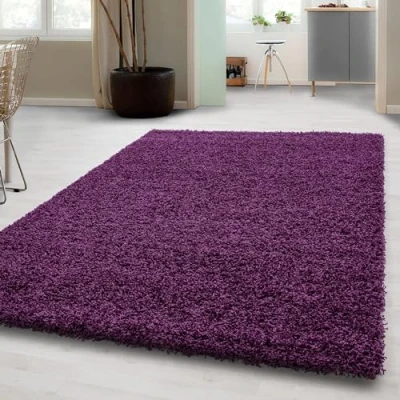 Image of Carpetsale24 High Pile Shaggy Rug, Polypropylene, Purple, 120x170 cm