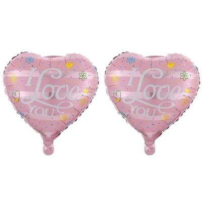 Image of Pink I Love You Heart Foil Balloon, 45cm