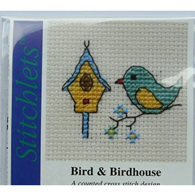 Image of Mouseloft Mini counted Cross Stitch kit Bird &amp; Birdhouse