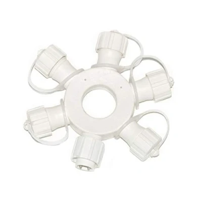 Image of Festive Lights ConnectPro Lighting Accessories Connectable Outdoor Waterproof Rubber Cable (5 Port Ring Connector, White)