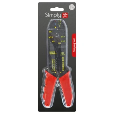 Image of Simply Tools CRIMP01 Crimping Tool with Comfort Rubber Grips for Crimping, Stripping or Cutting Wires