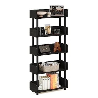 Image of Furinno Turn N Tube 5 Tier Toolless Display Rack, Espresso