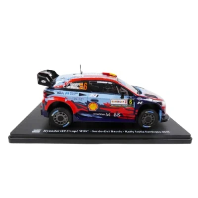 Image of OPO 10 Miniature car reproduced in 1/24 scale compatible for HYUNDAI i20 Coupé WRC SORDO Rally Italia Sardegna 2019 RVQ01